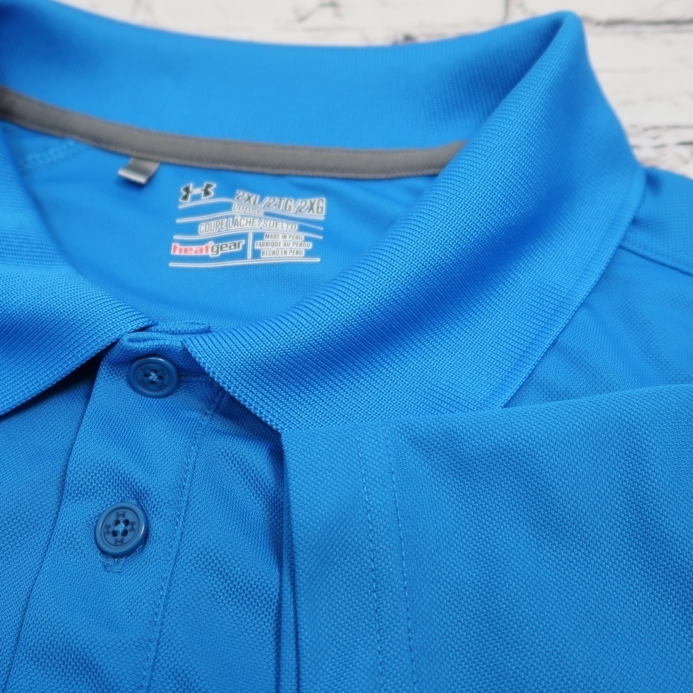 Under Armour Men's Bright Blue Polo Shirt - Picture 6 of 12